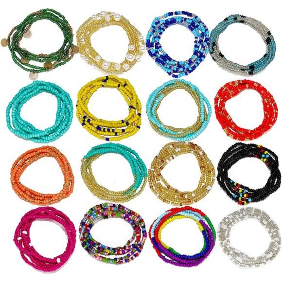 Colorful Beaded Waist Chains for Women Summer Beach Body Jewelry - Picture 3 of 6